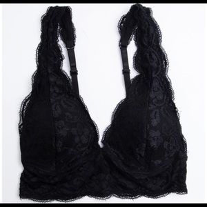 Black lace bralette with padding